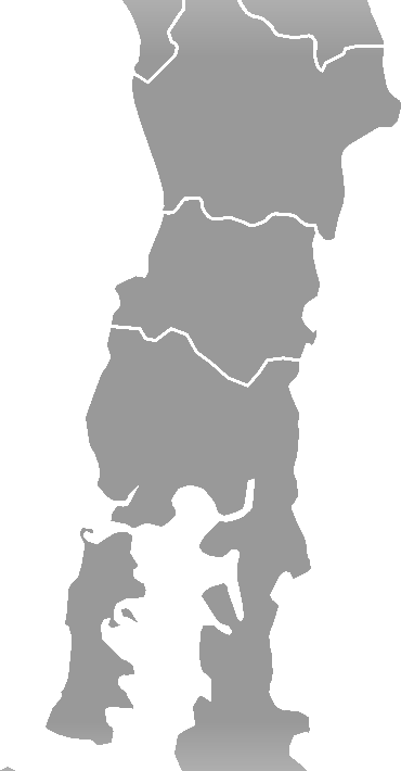 Mapa del sur de Chile - Zona de cobertura Novaaquas
